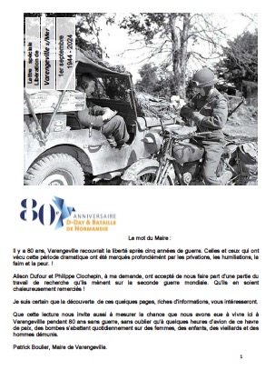 Première page de Newsletter N°47 – Spécial Libération de Varengeville