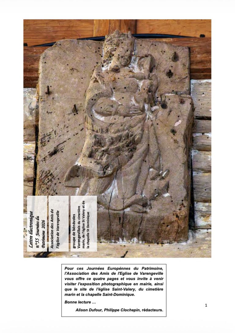 Première page de Newsletter N° 55 – Journées du Patrimoine