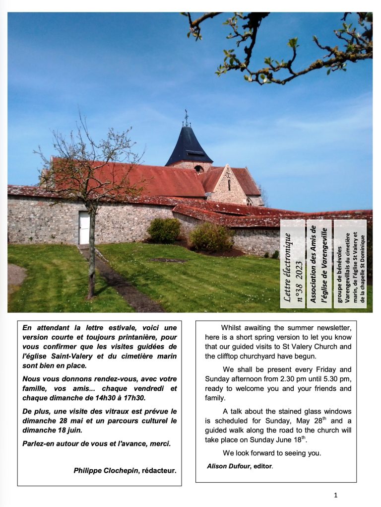 Première page de Newsletter N°38 – Printemps 2023