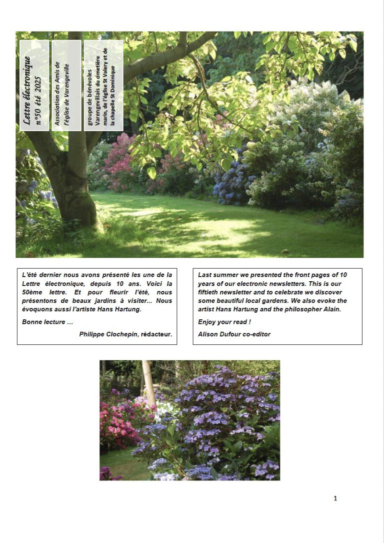 Première page de Newsletter N°50 – Été 2025